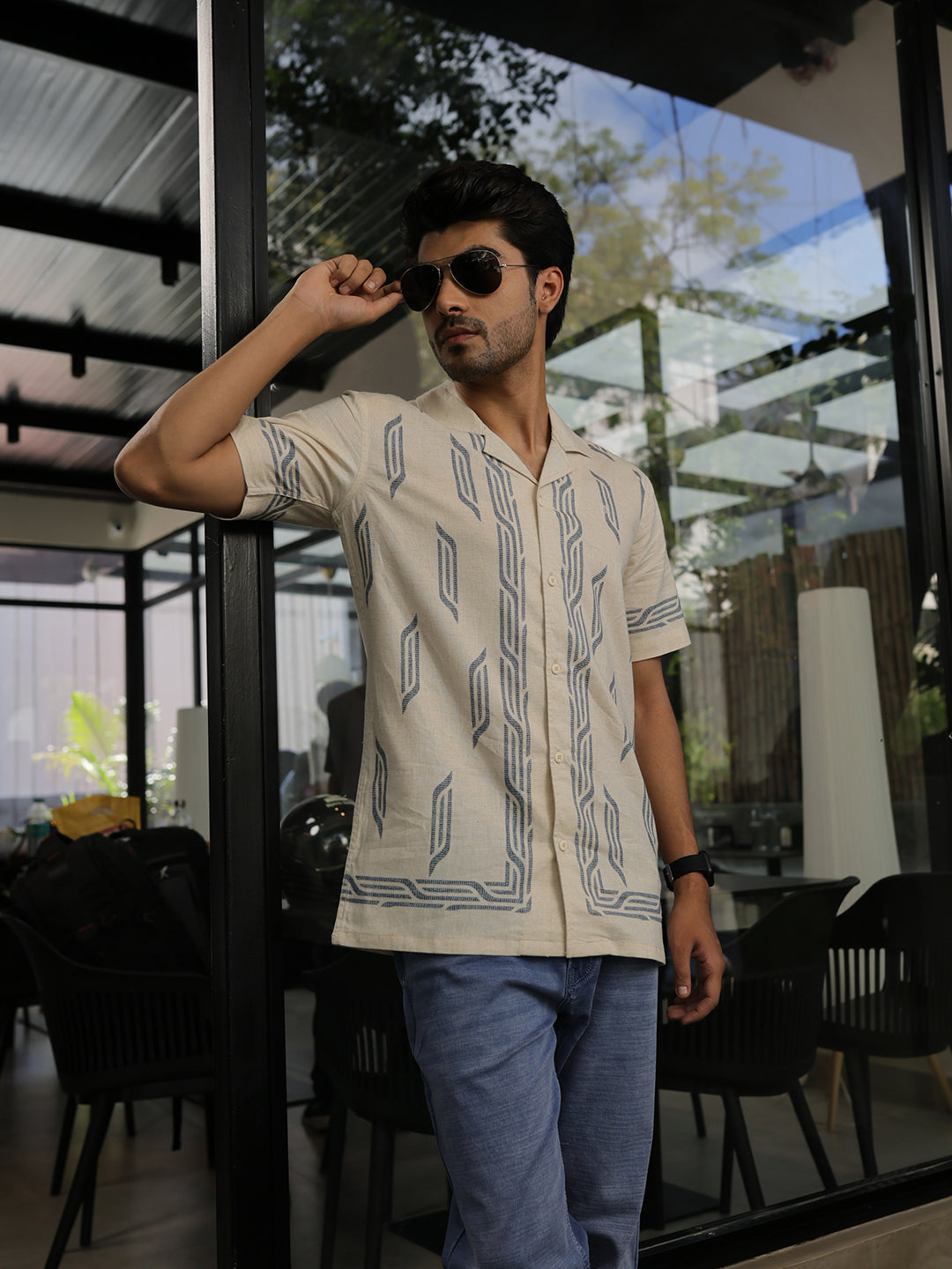 beige casual shirt