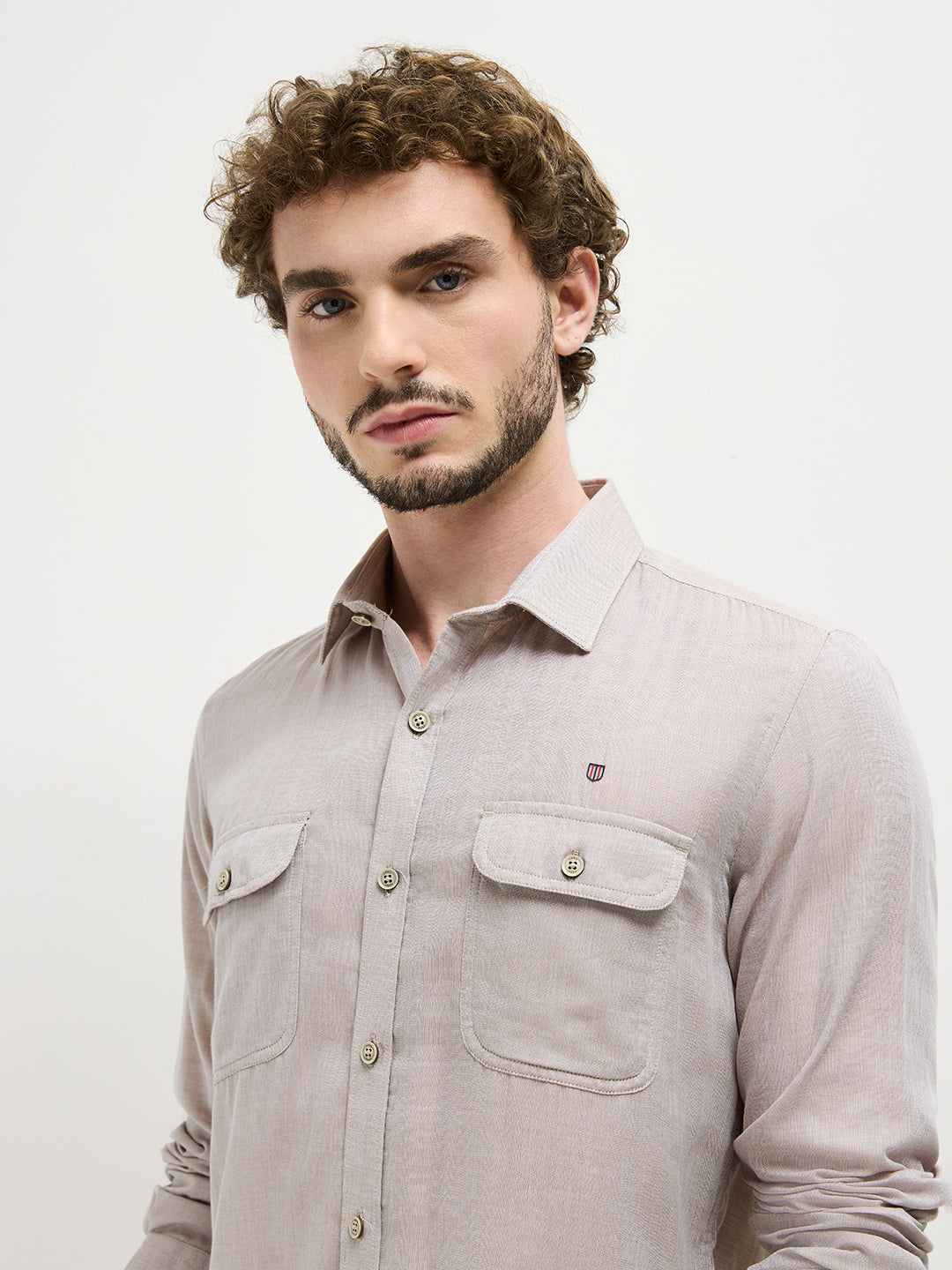 beige color shirt