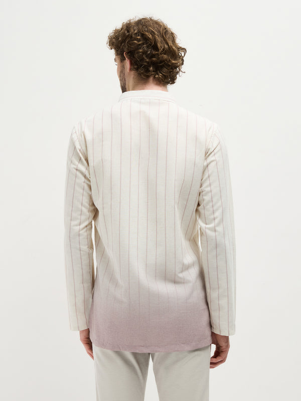 Peach Casual Stripes Kurta