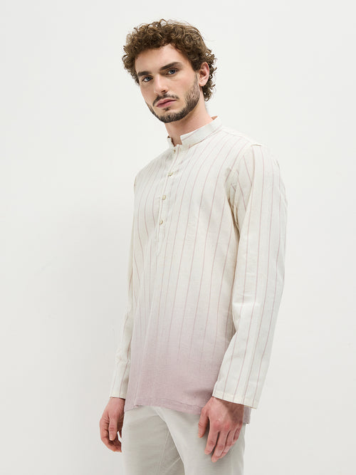 Peach Casual Stripes Kurta