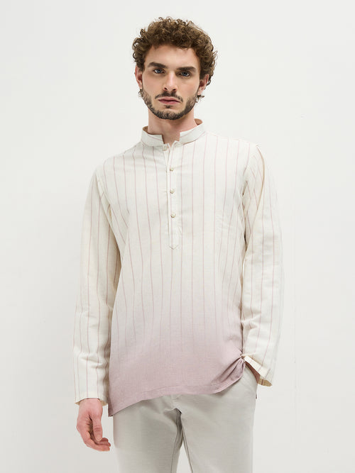 Peach Casual Stripes Kurta