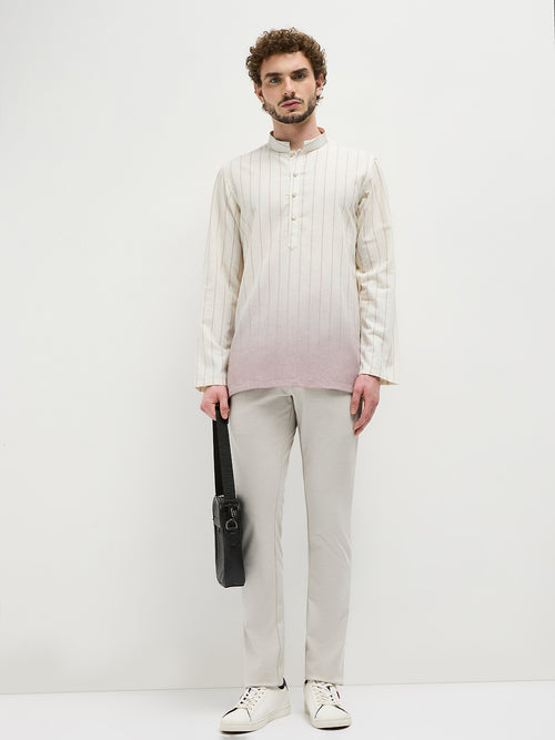 Peach Casual Stripes Kurta