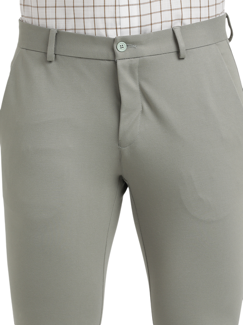 Pista Lycra Cotton Stretchable Solid Trousers