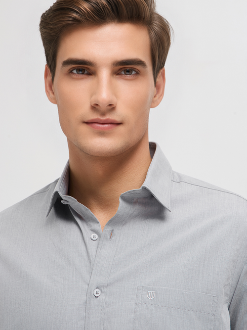 Warm Gray Solid Formal Shirt