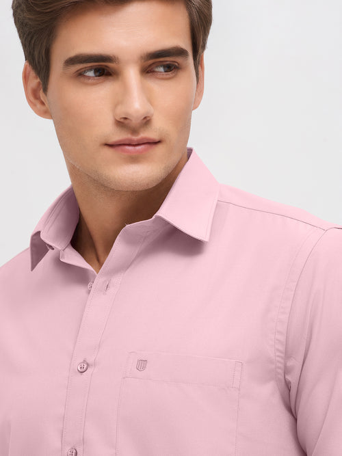 Pastel Pink Solid Formal Shirt