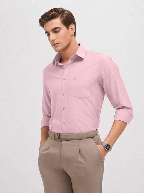 Pastel Pink Solid Formal Shirt