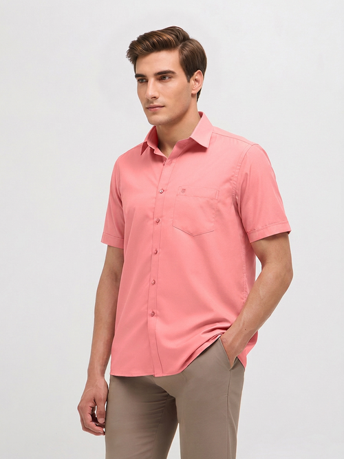 Deep Peach Solid Formal Shirt