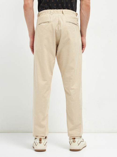 Beige Pure Cotton Traveler Trouser