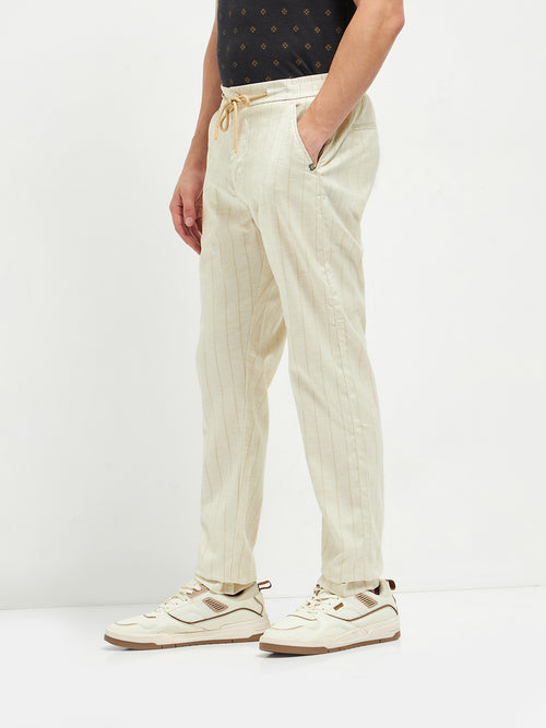 Cream Casual Traveler Trousers