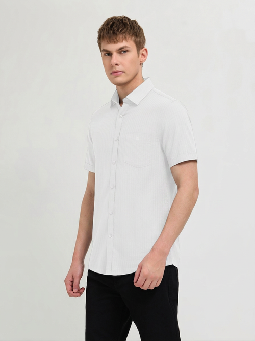 Royal White Solid Casual Shirt