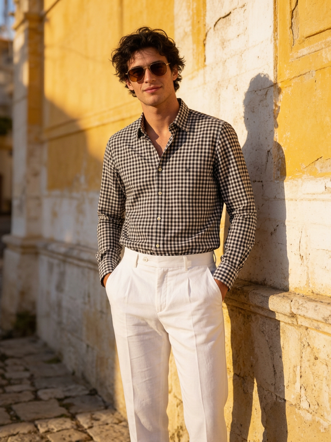 black and white casual shirt