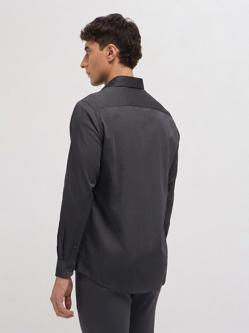 Black Solid Casual Shirt