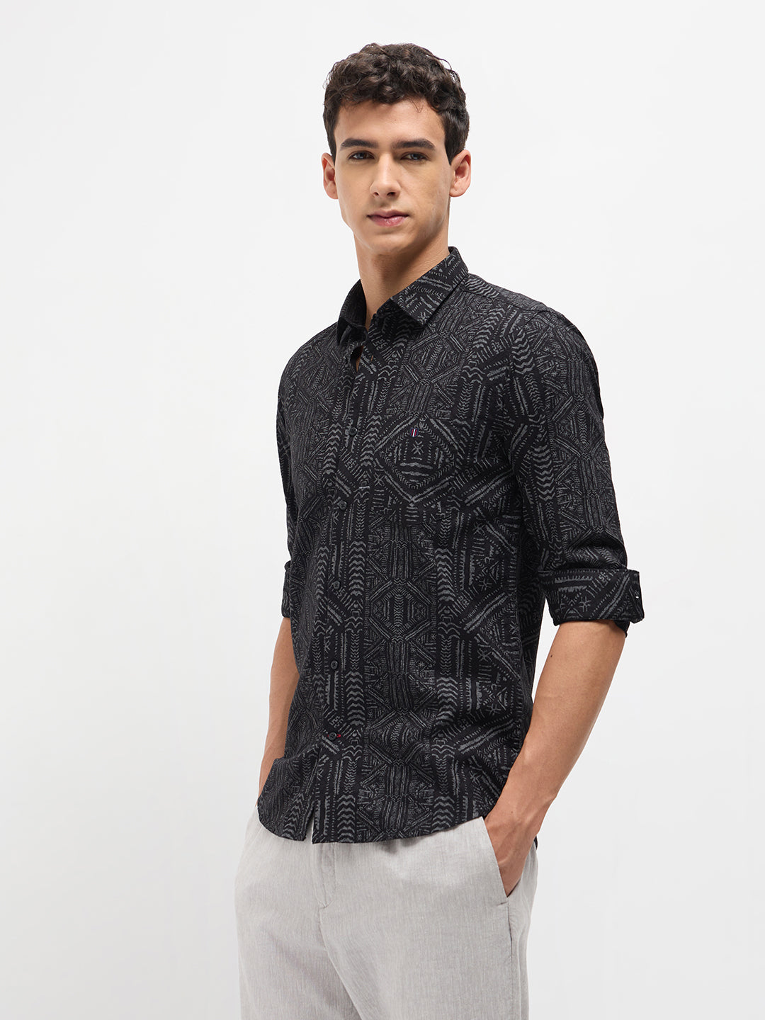 black casual shirt mens