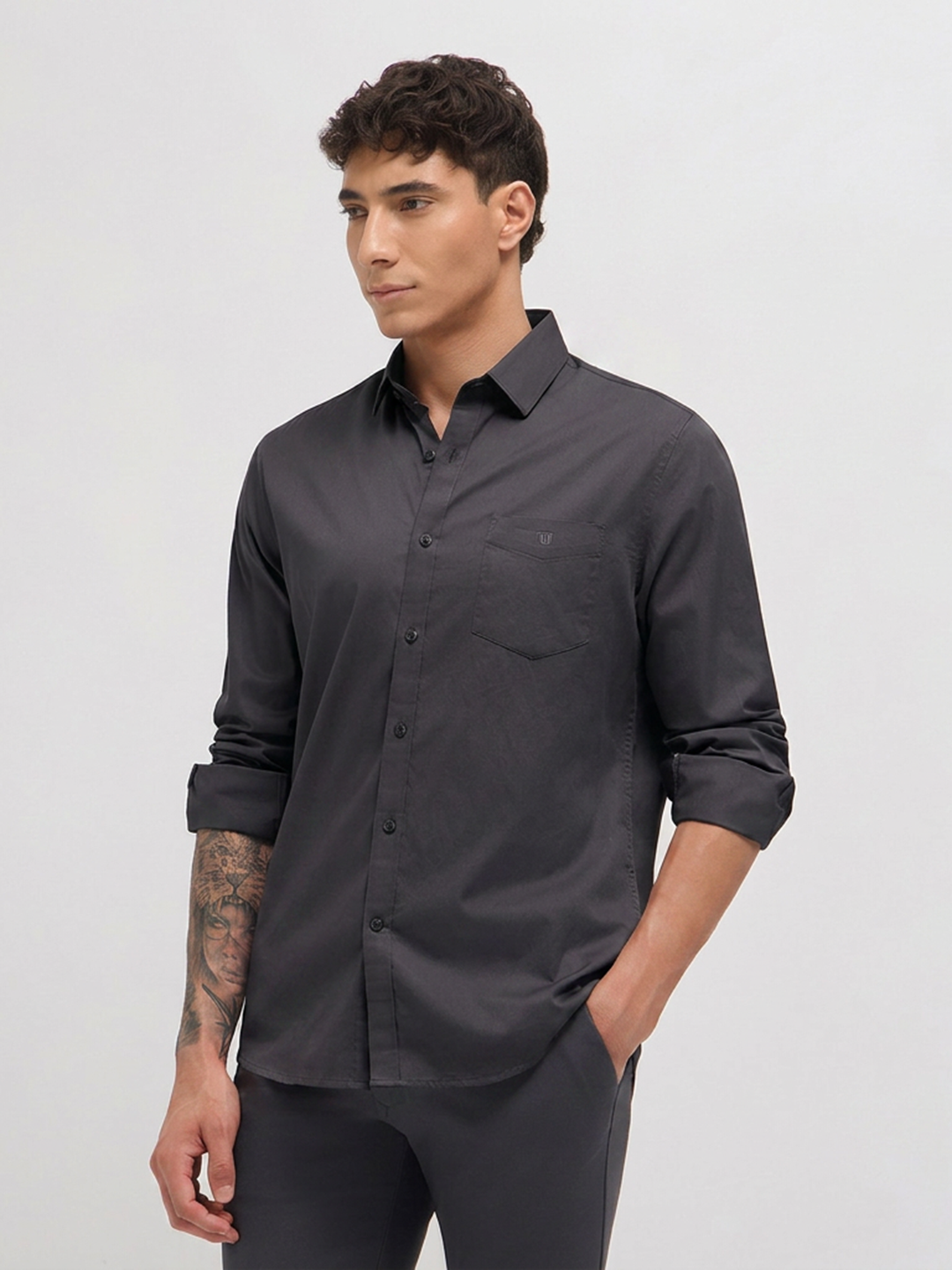 black casual shirt mens