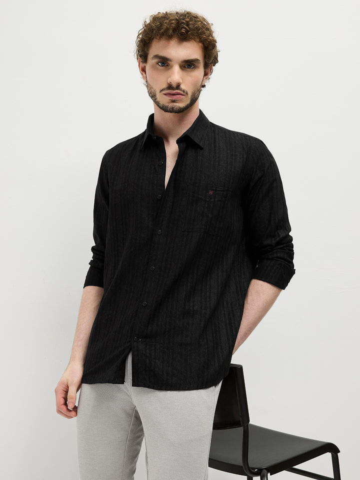black casual shirt for men