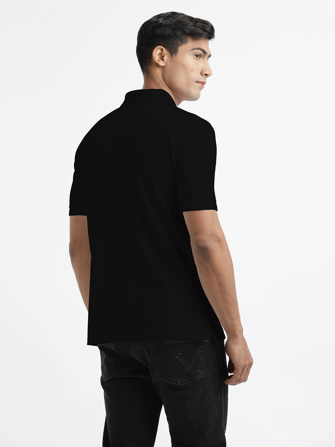 black collar t shirt men