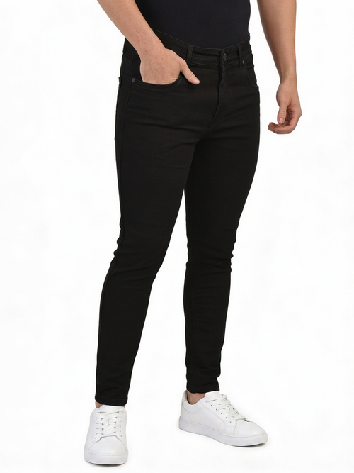 Coral Black Denim Trousers