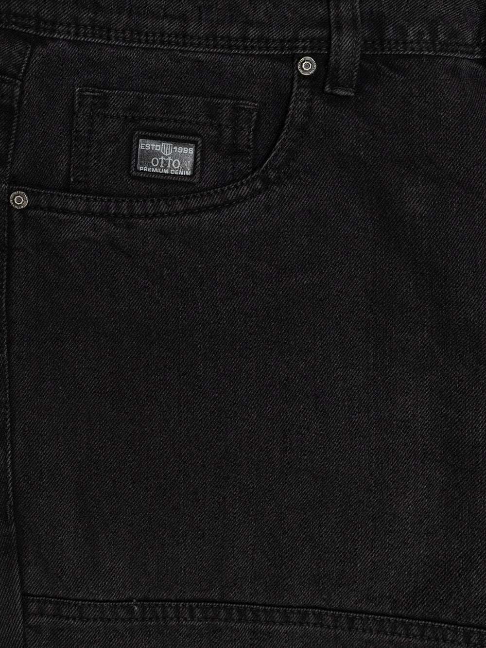 black denim trousers