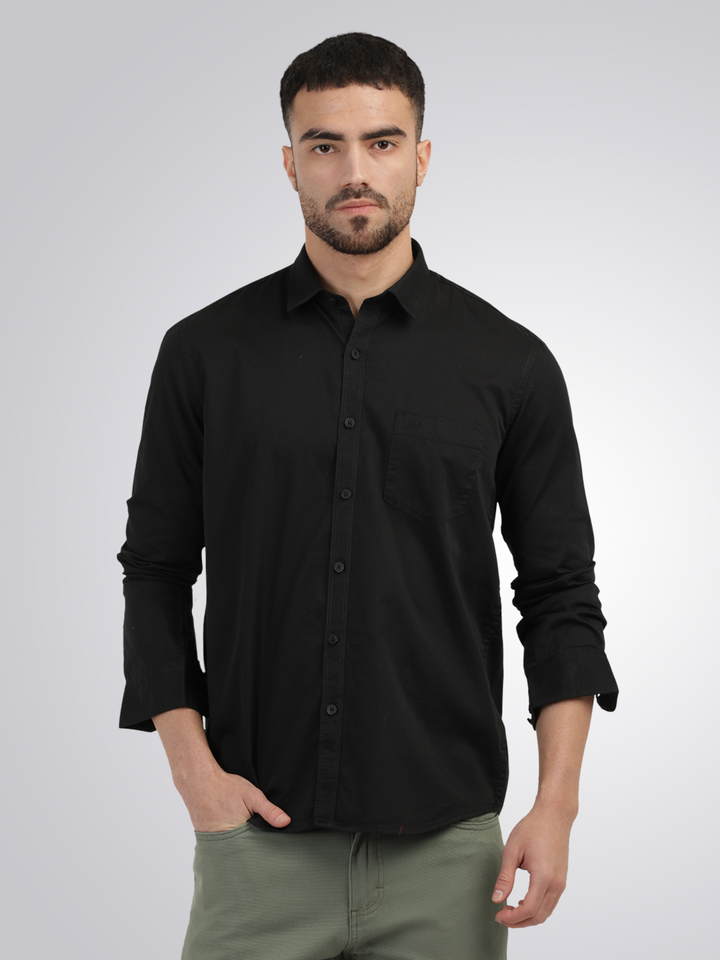 black linen shirt