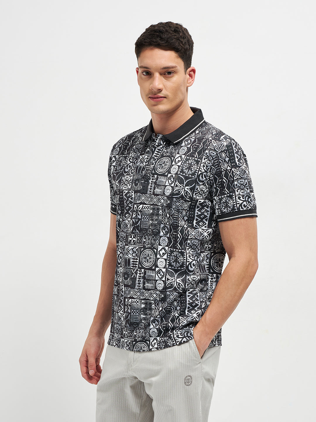 black plain polo t shirt