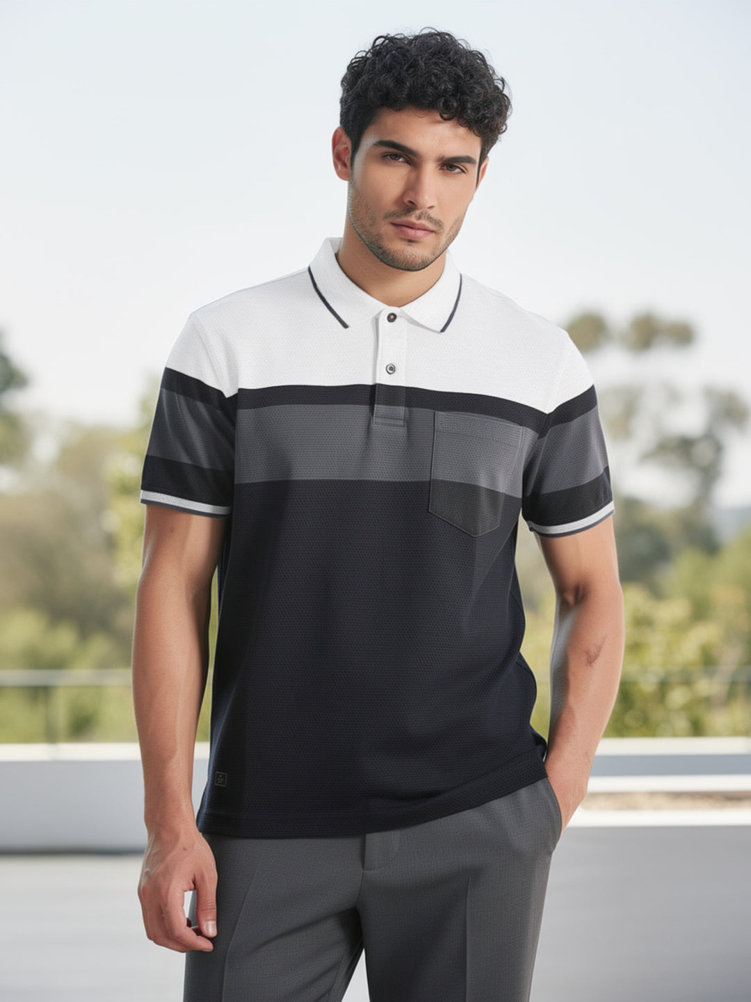 black polo t shirt