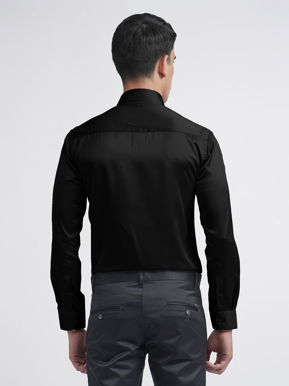 black satin shirt