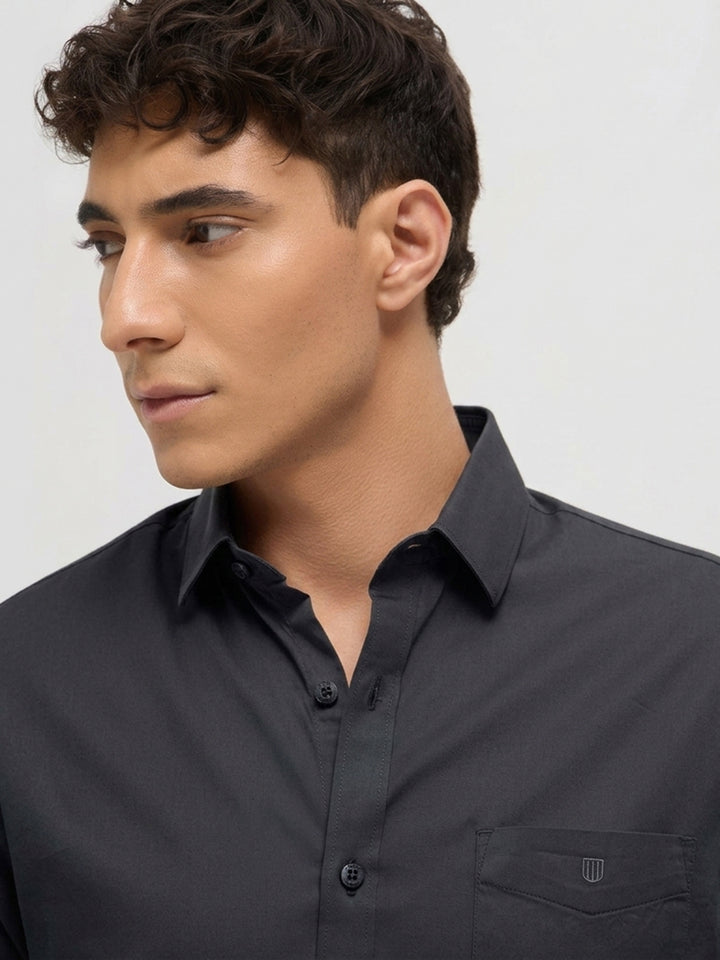 black casual shirt for men