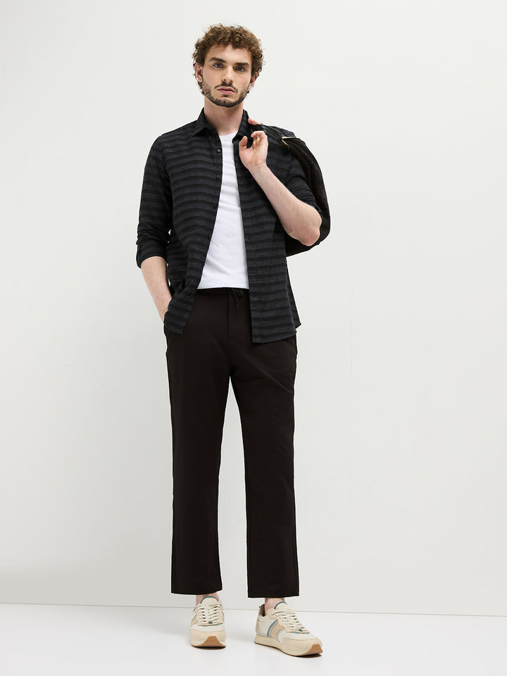 black striped shirt