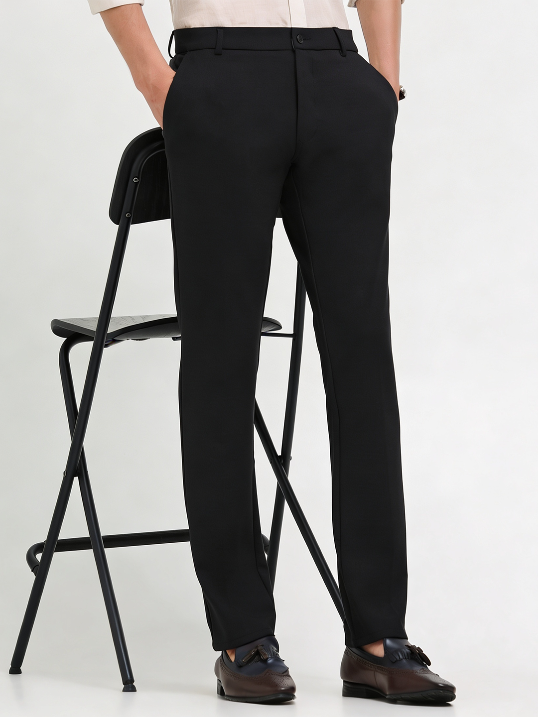 black casual trousers