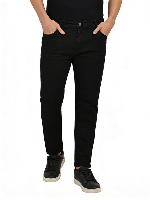 Deep Black Denim Trousers