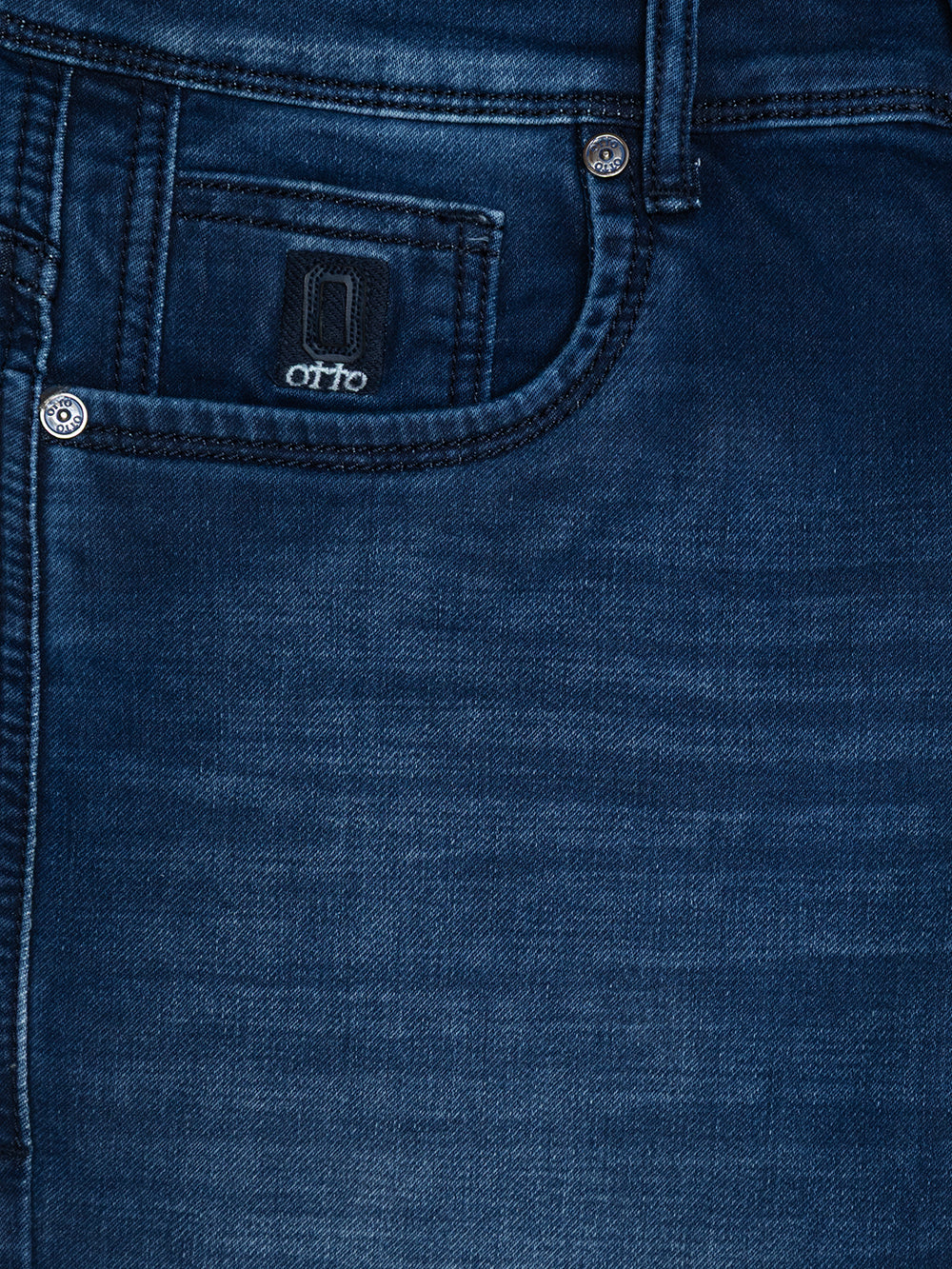 blue denim trousers