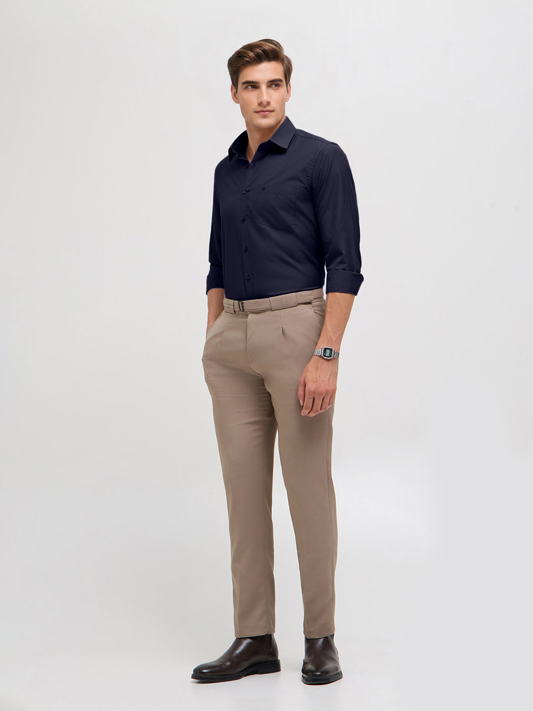 blue formal shirt