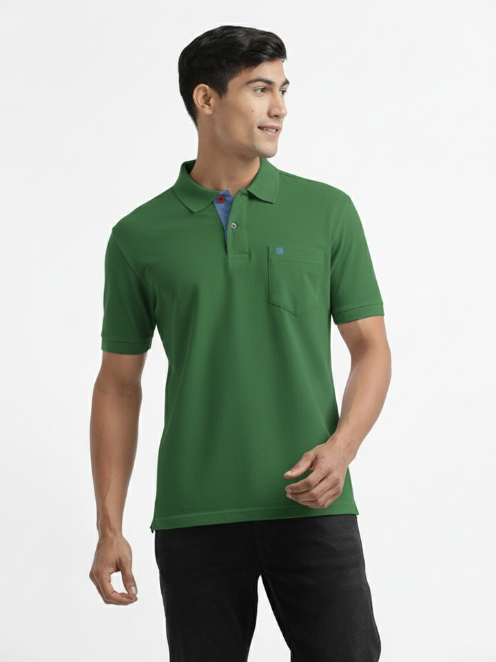 bottle green polo t shirt
