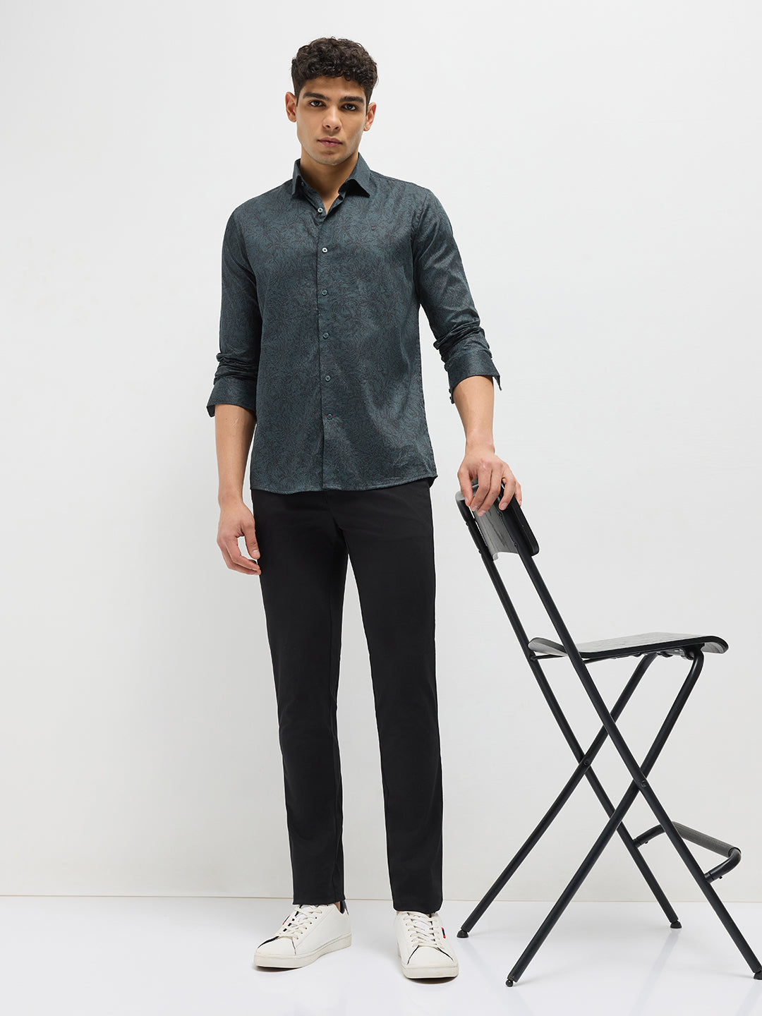 bottle green shirt