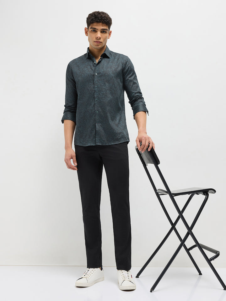 bottle green shirt