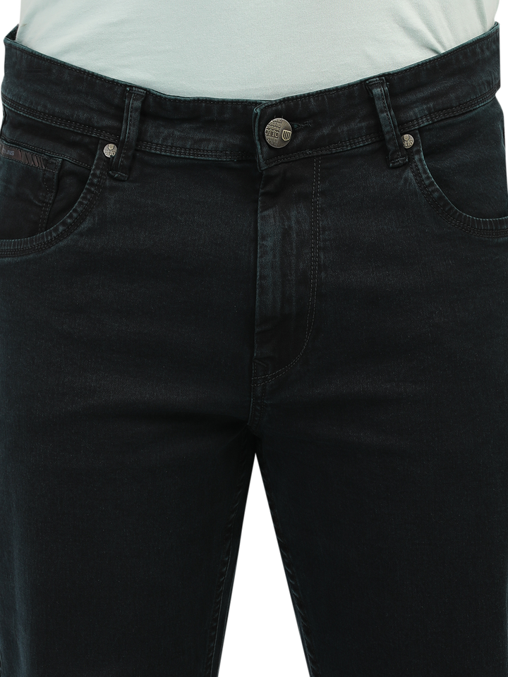 bottle green stretch trousers