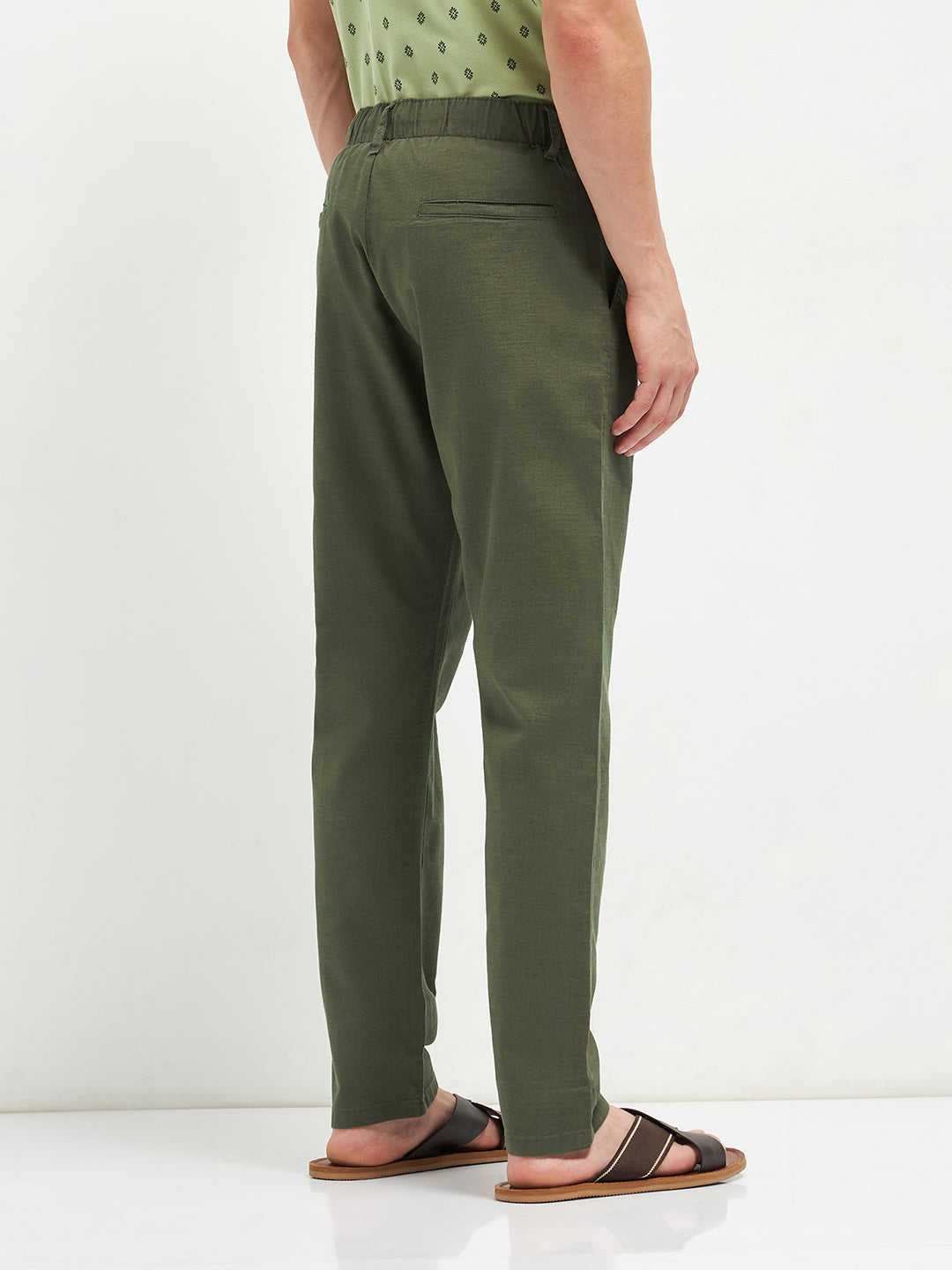 branded cotton trousers