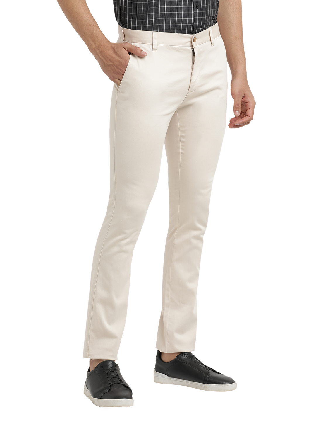 branded cotton trousers