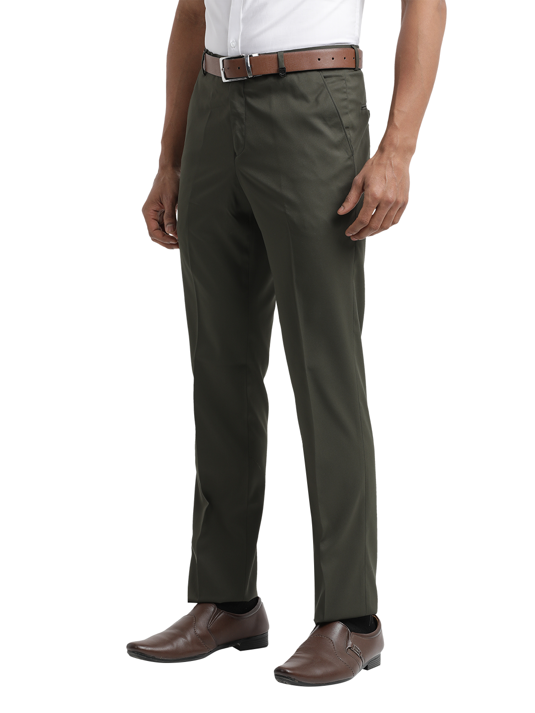 branded cotton trousers