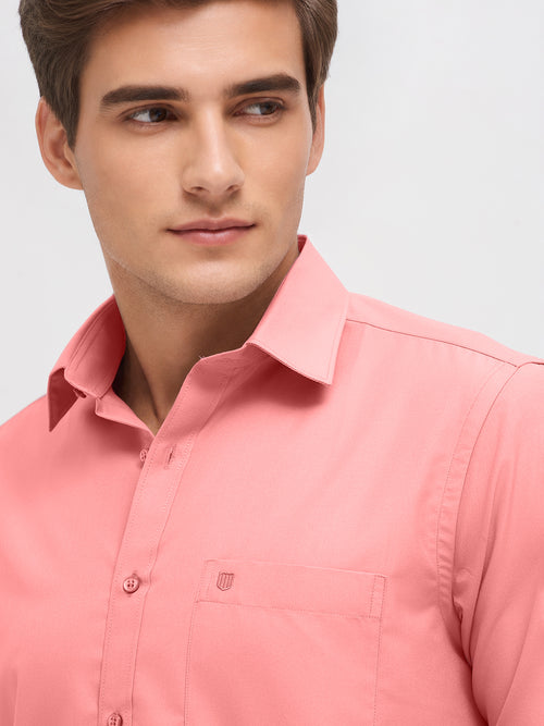 Deep Peach Solid Formal Shirt