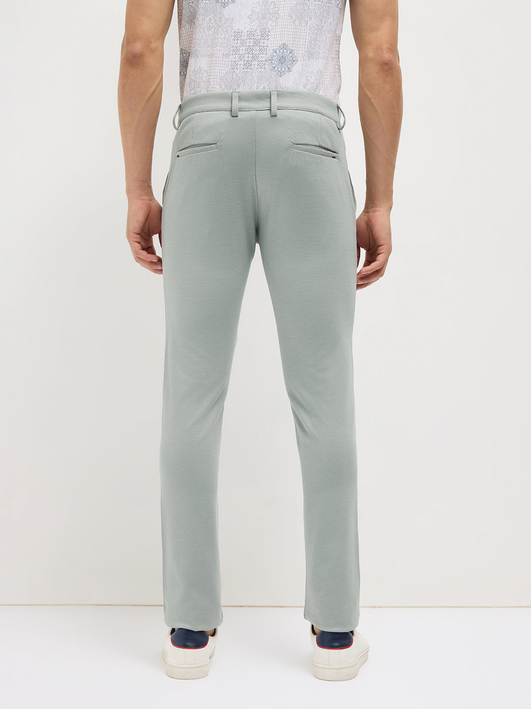 branded cotton trousers