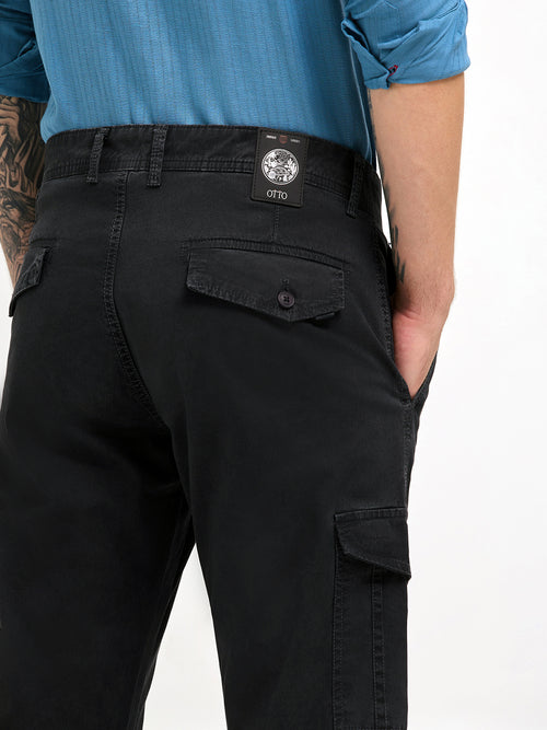 Coral Black Cargo Casual Trousers