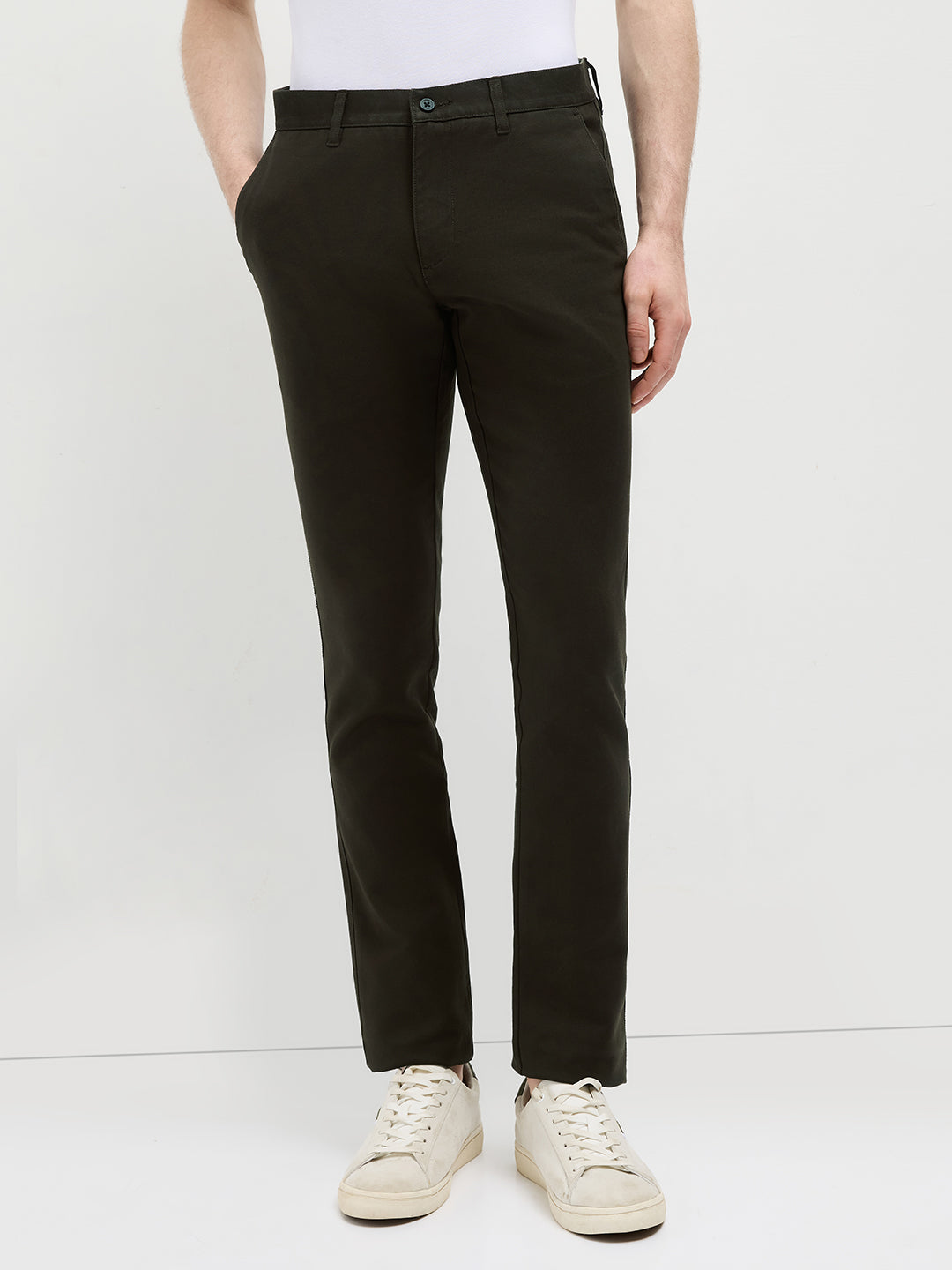 branded cotton trousers