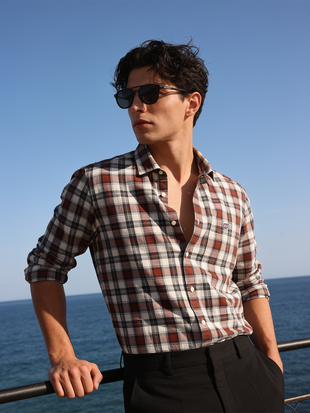 brown casual shirt for men