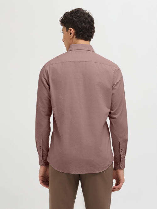 Mink Brown Solid Casual Shirt