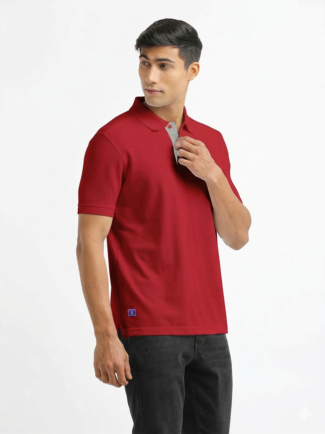 burgundy polo t shirt