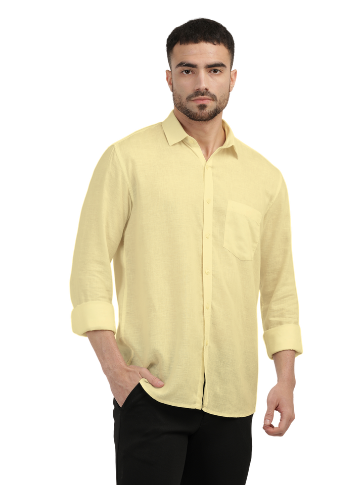 butter yellow shirt