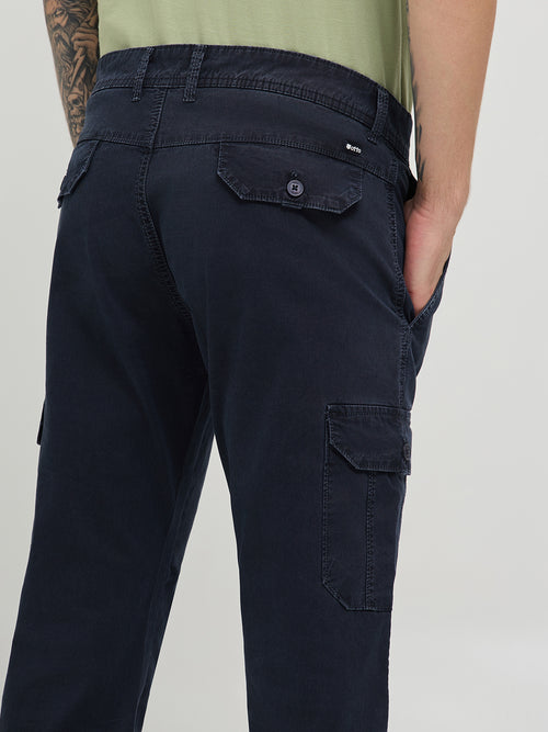 Navy Casual Cargo Trousers