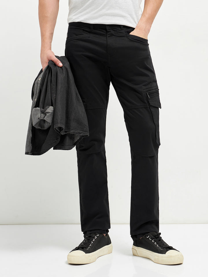 casual black cargo pants