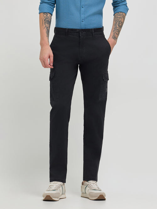 Coral Black Cargo Casual Trousers